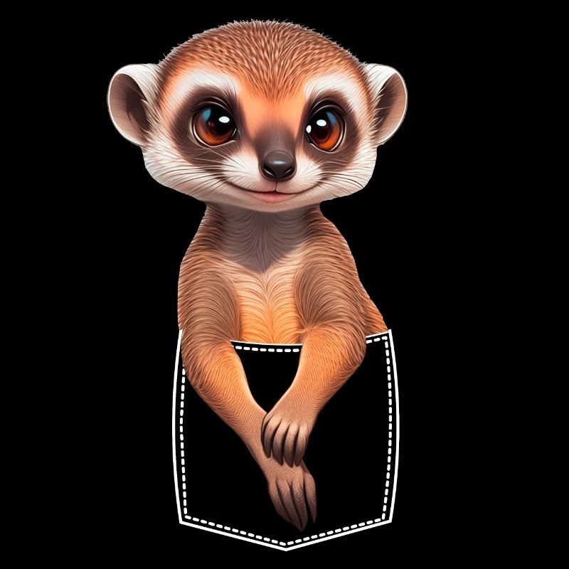 Suricate mignon dans la poche de poche de poitrine