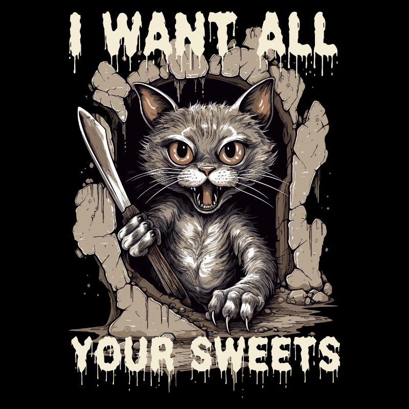 Zombie Katze Halloween Horror Monster Here's Kitty