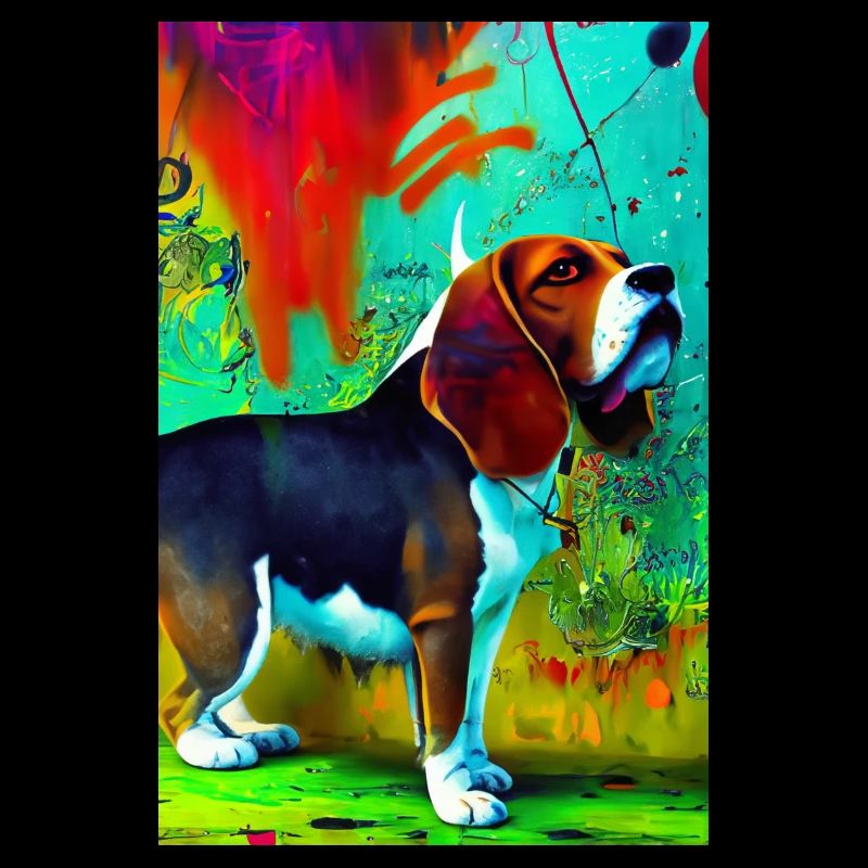 Impression pop art moderne | coloré | Chien Beagle