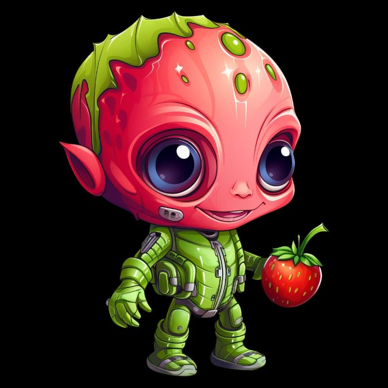 Strawberry Alien: Green & Red in Interaction