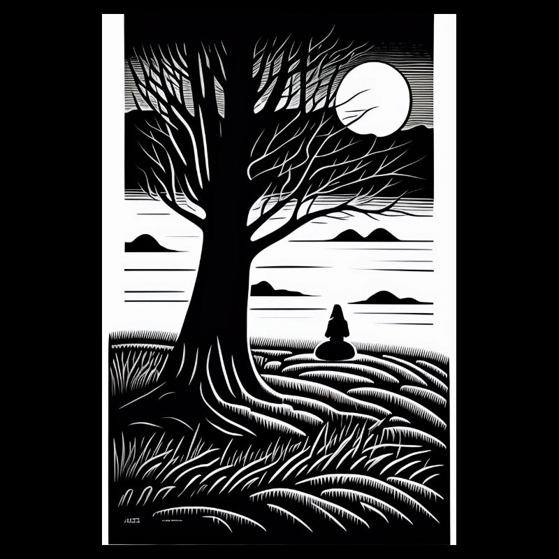Black & White Full Moon