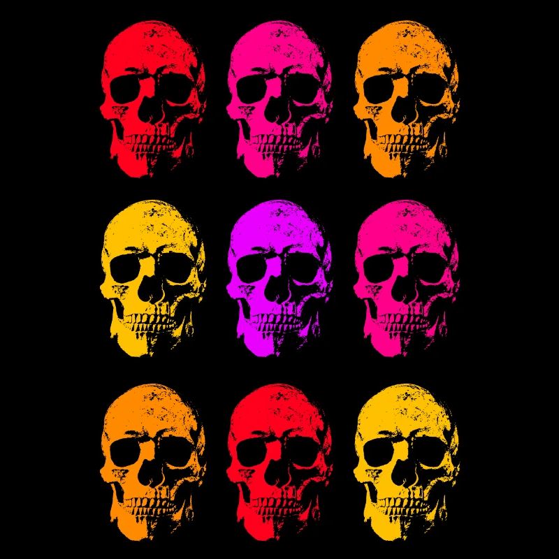 Colored Linear Skull Art
