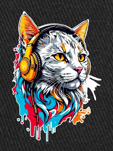 Le chat écoute de la musique
