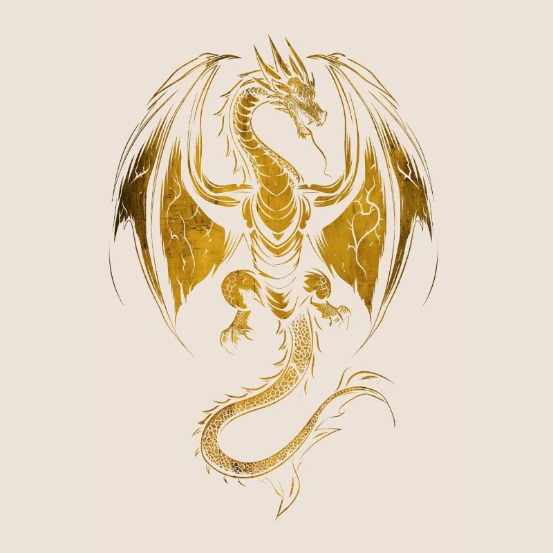 Dragon doré rampant
