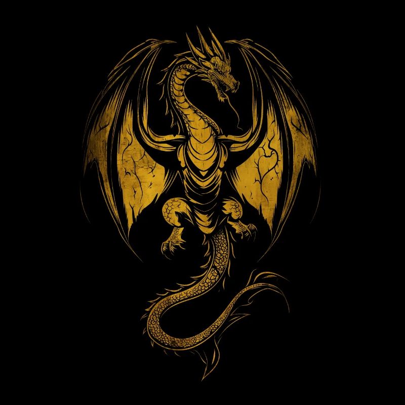 Dragon doré rampant