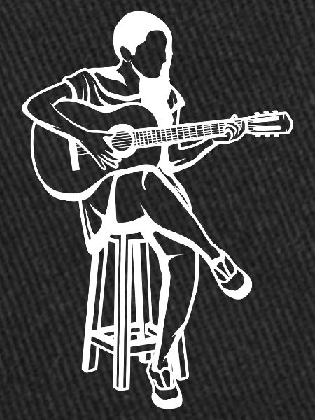 Dessin de fille de guitare