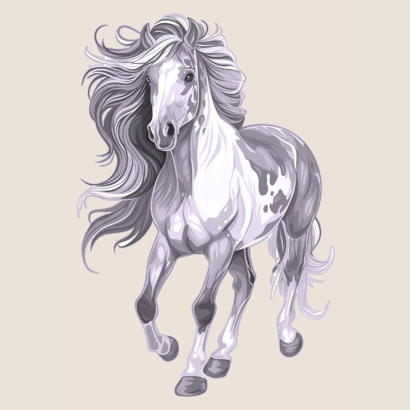 Pferd mit langer Mähne