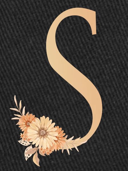 Lettre S avec des fleurs