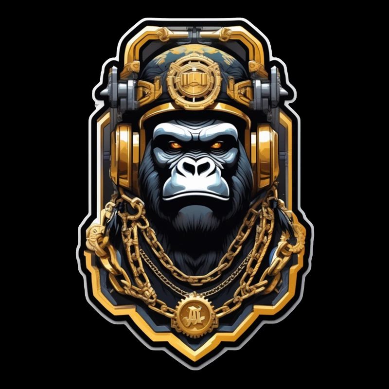 Gorilla mit Goldkette