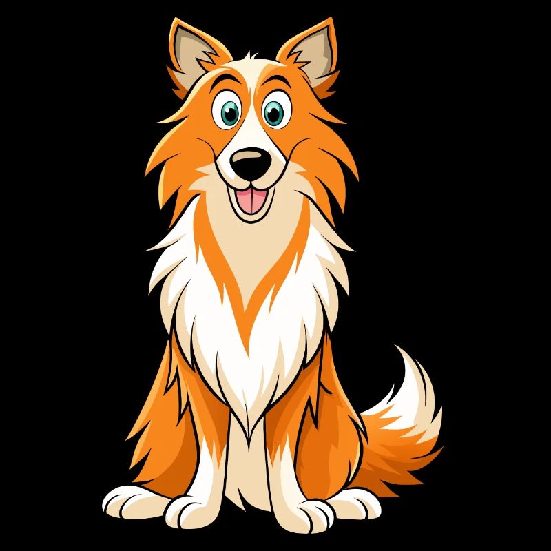 Art numérique Collie Expression douce