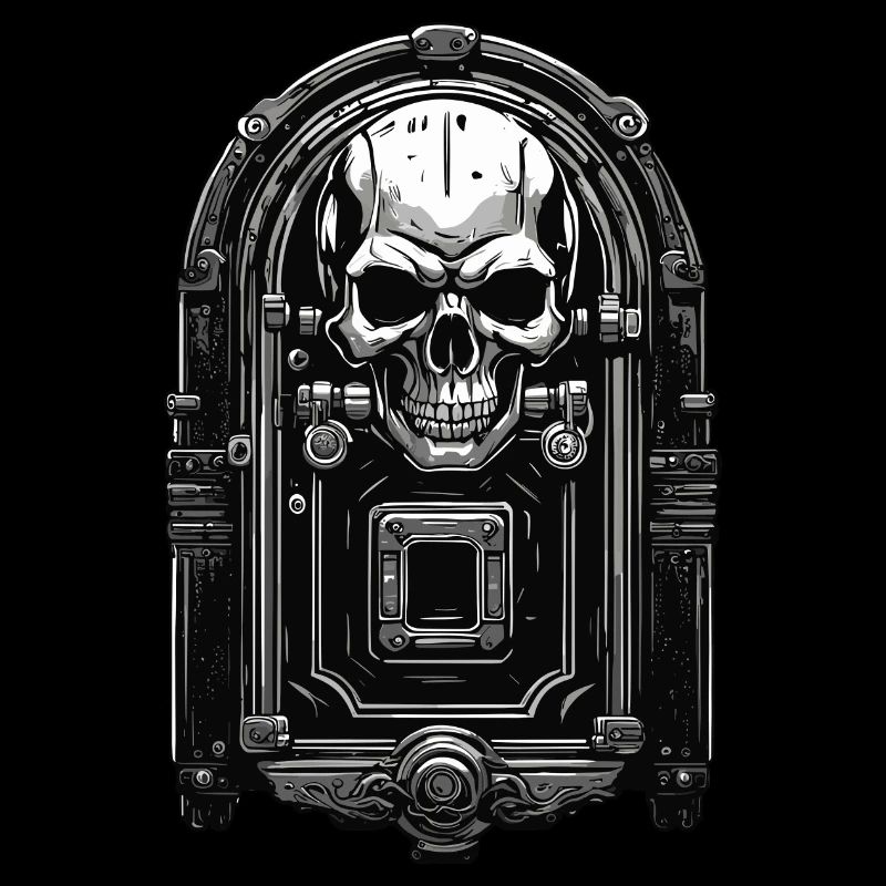 Door Knocker / Skull / Bell / Antique / Old