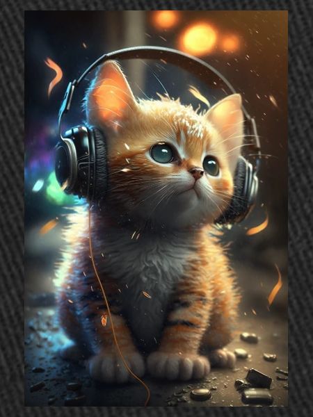 Chat avec des écouteurs