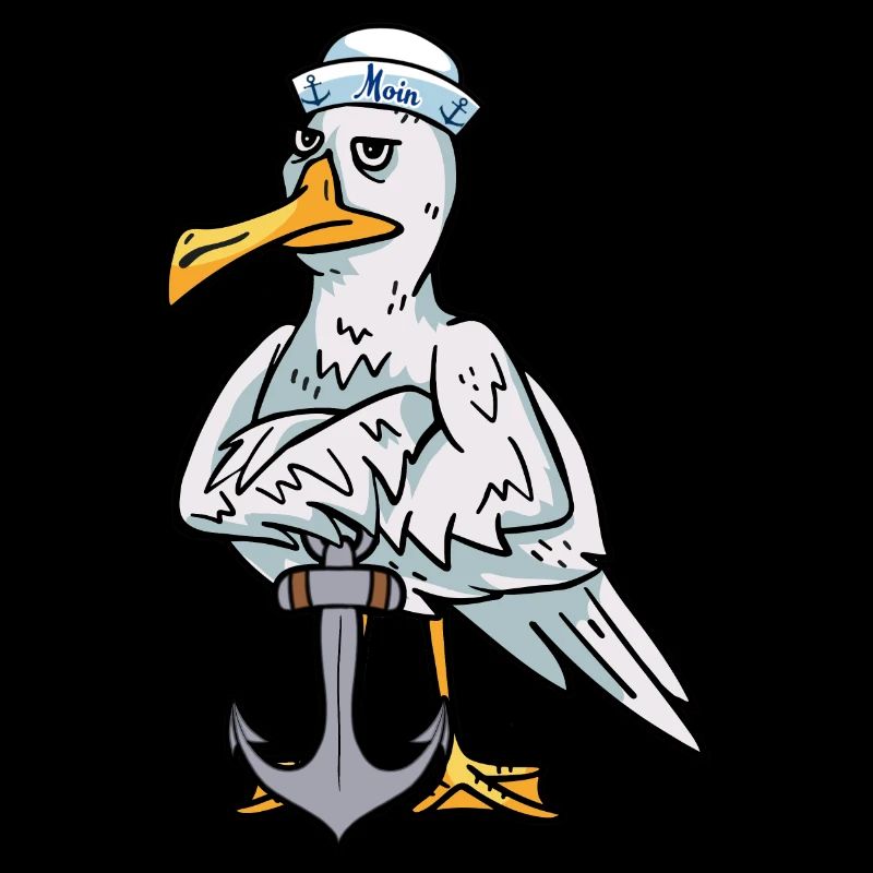 Matrose Möwe Anker Seemann Ahoi Vogel maritim
