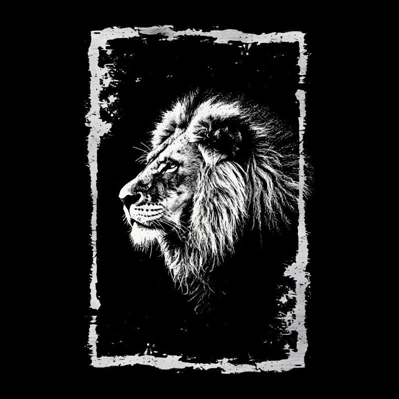 Lion blanc encadré