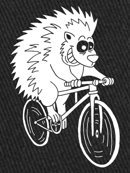 hérisson blanc à vélo