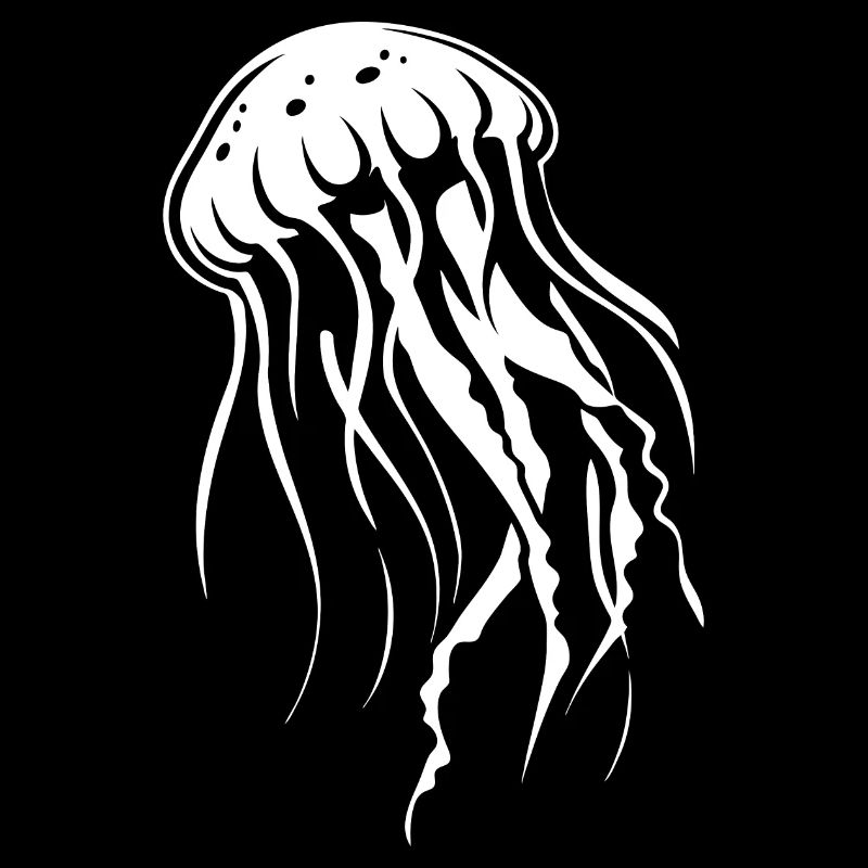 Jellyfish with tentacles, sea creatures