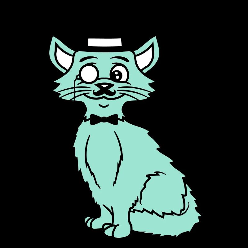 Sir Katze Gentleman Zylinder Monokel Reicher Herr