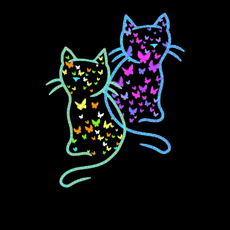 Printemps Été Chats Chat Papillons