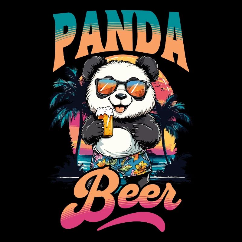 Panda Beer Beer Bear Alcohol Party Summer Funny