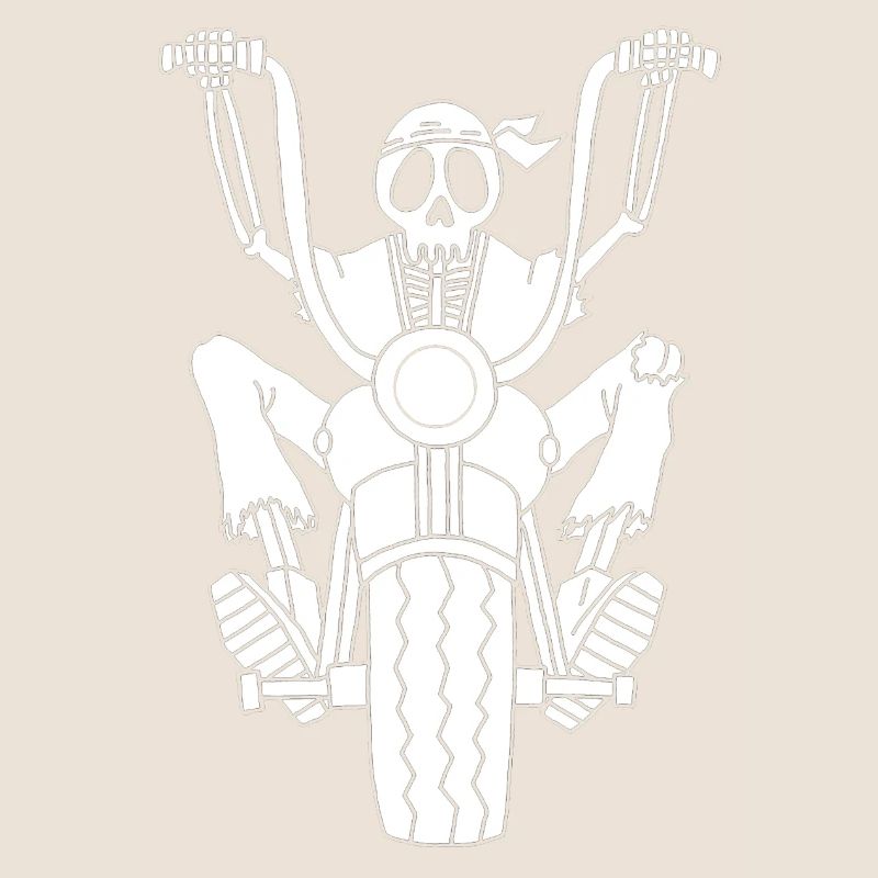 Skeleton Biker (White)