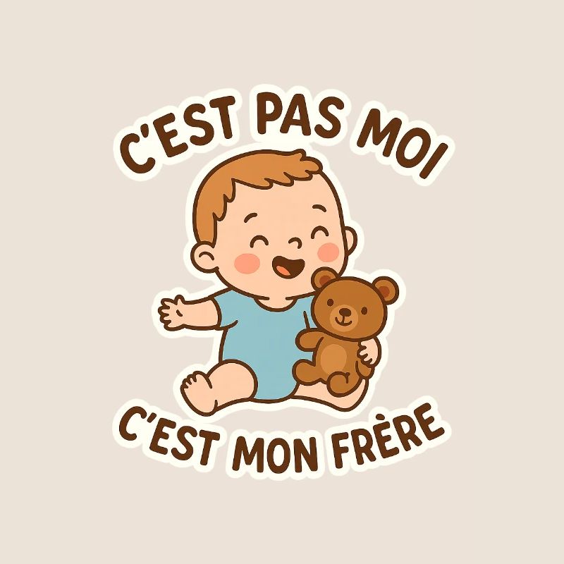 C'est pas moi c'est mon frère. Bébé humour mignon