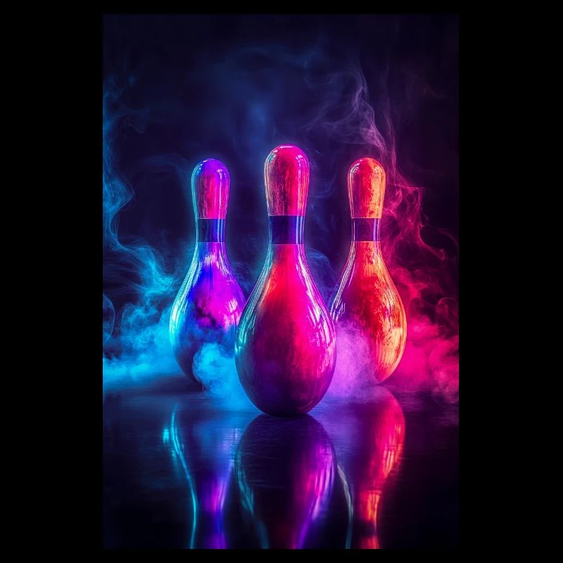 Neon Glow Bowling Pins