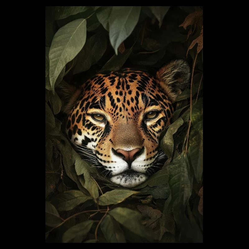 Jaguar caché dans la jungle