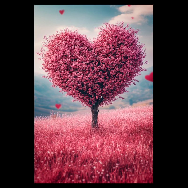 Romantic Heart Tree in Bloom