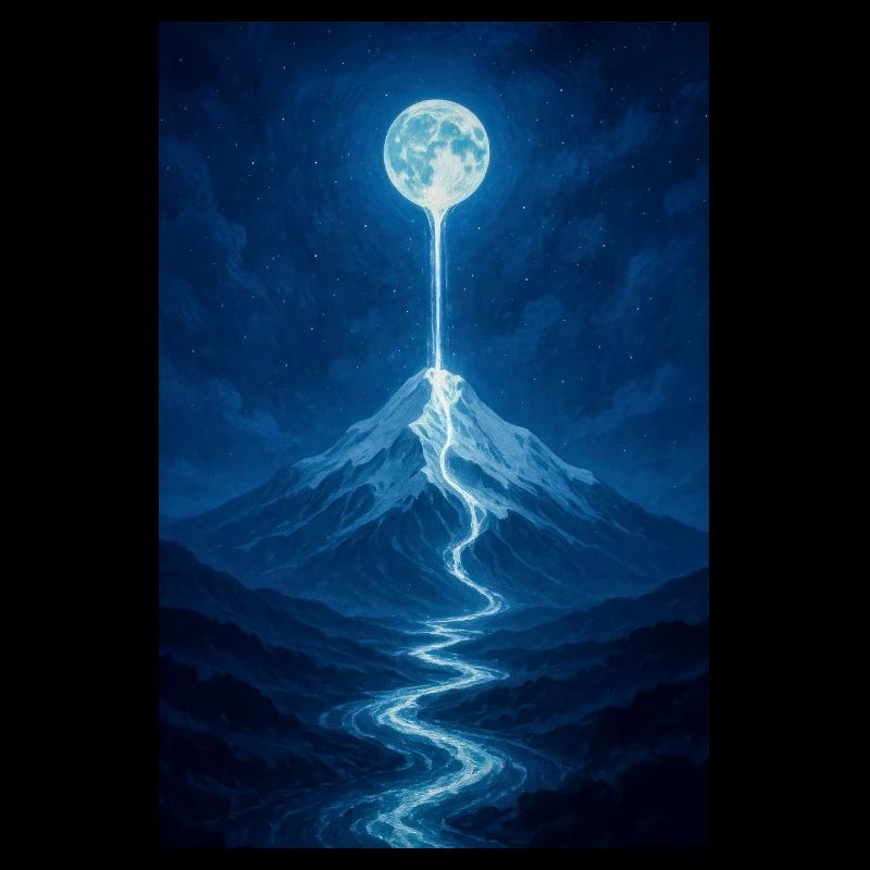 Rivière au clair de lune vue du ciel