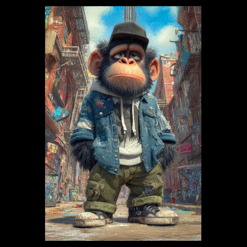 Singe urbain avec style urbain