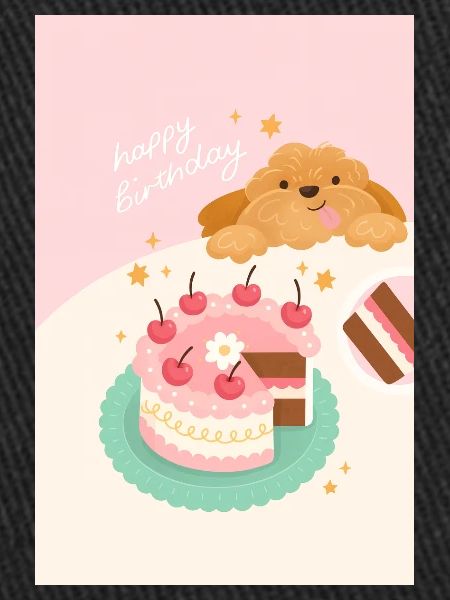 Gâteau anniversaire chien mignon