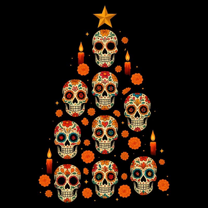 Conception d’arbre de Noël crâne en sucre
