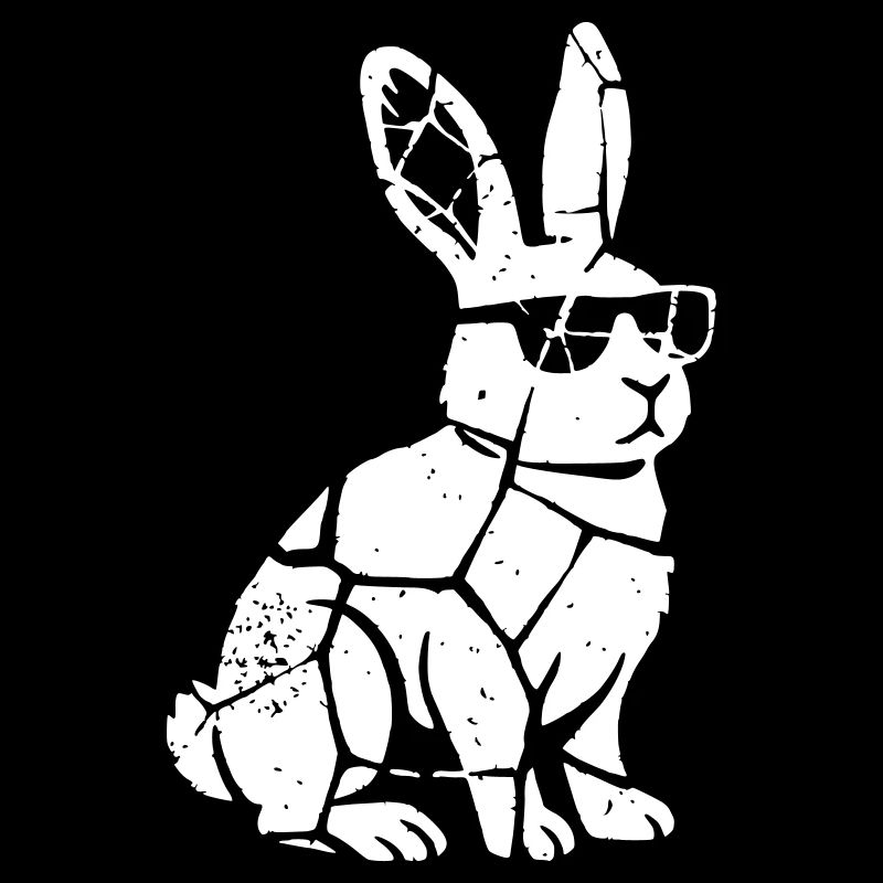 Bunny Sunglasses Grunge Cracked Vector
