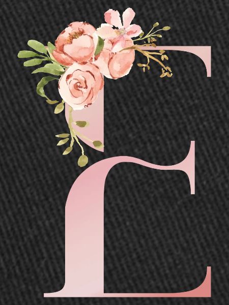 Pastel Floral Monogram E