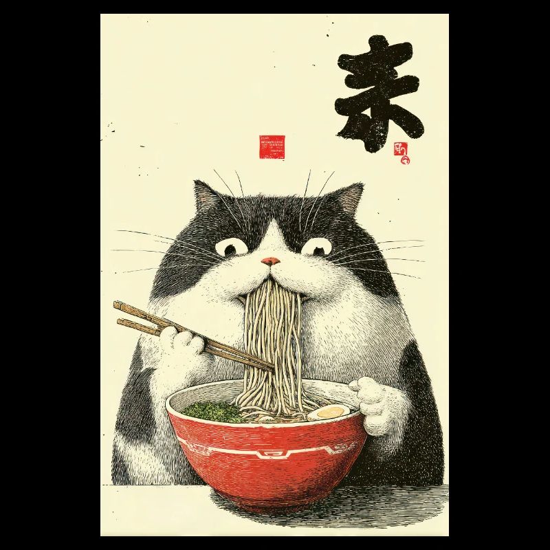 Neko Nudel-Katzen-Ramen Kunst