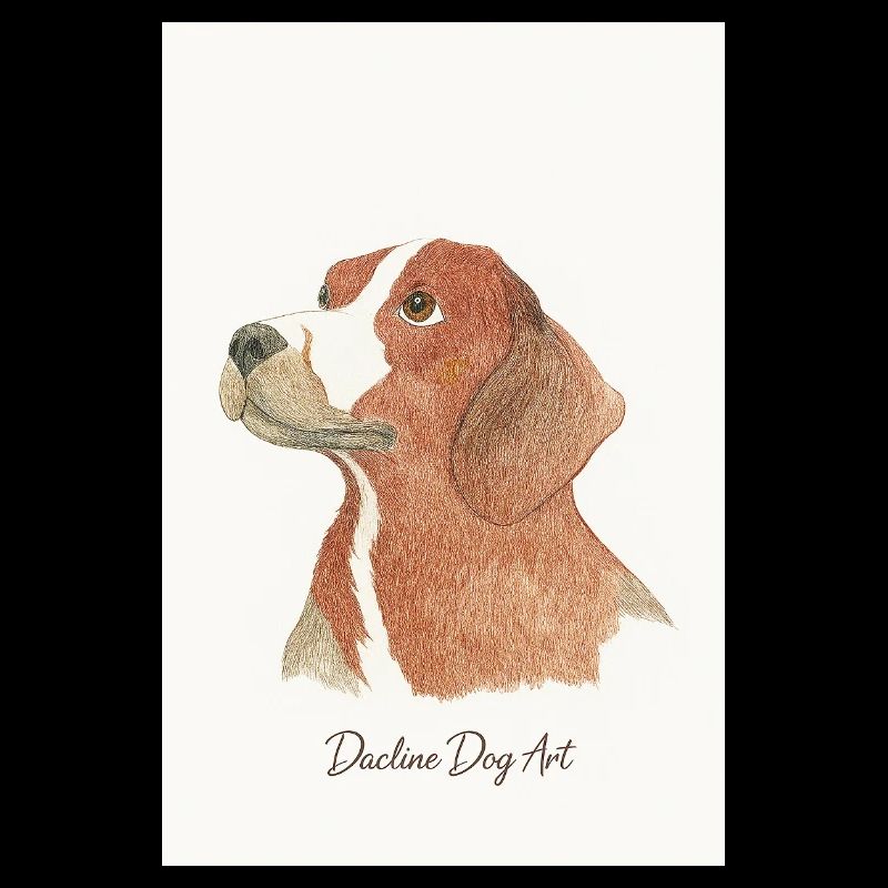 Beagle Portrait im Bleistift
