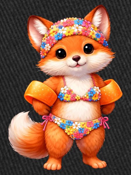 Cute fox in summer outfit