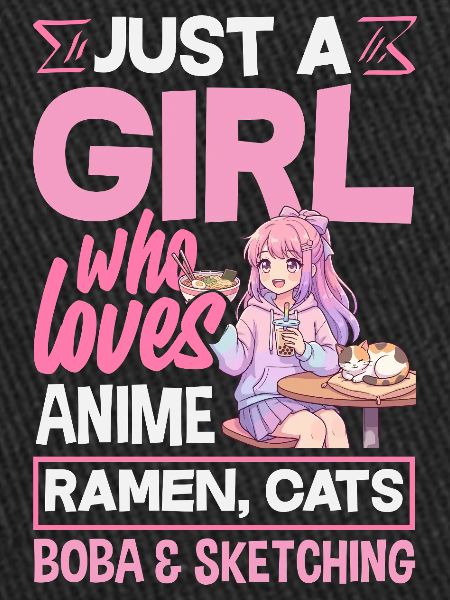 Filles d’anime Ramen Chats Boba Dessin
