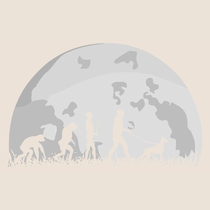 Dobermann propriétaire de chien Evolution Lune Silhouette