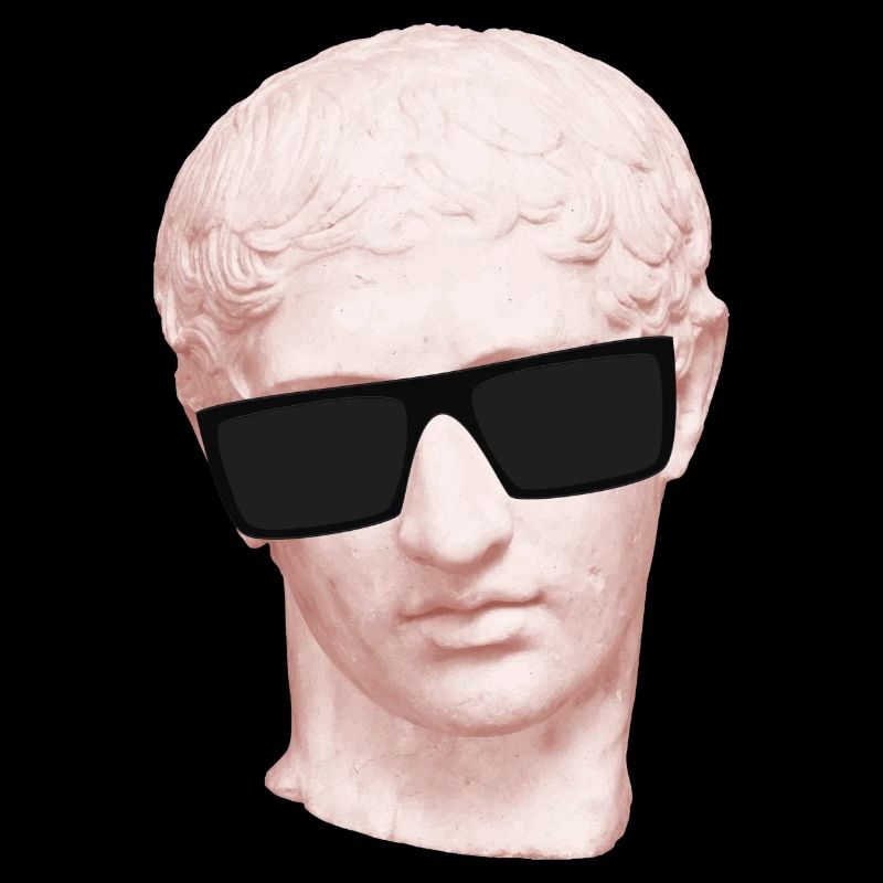 Statue grecque avec des lunettes