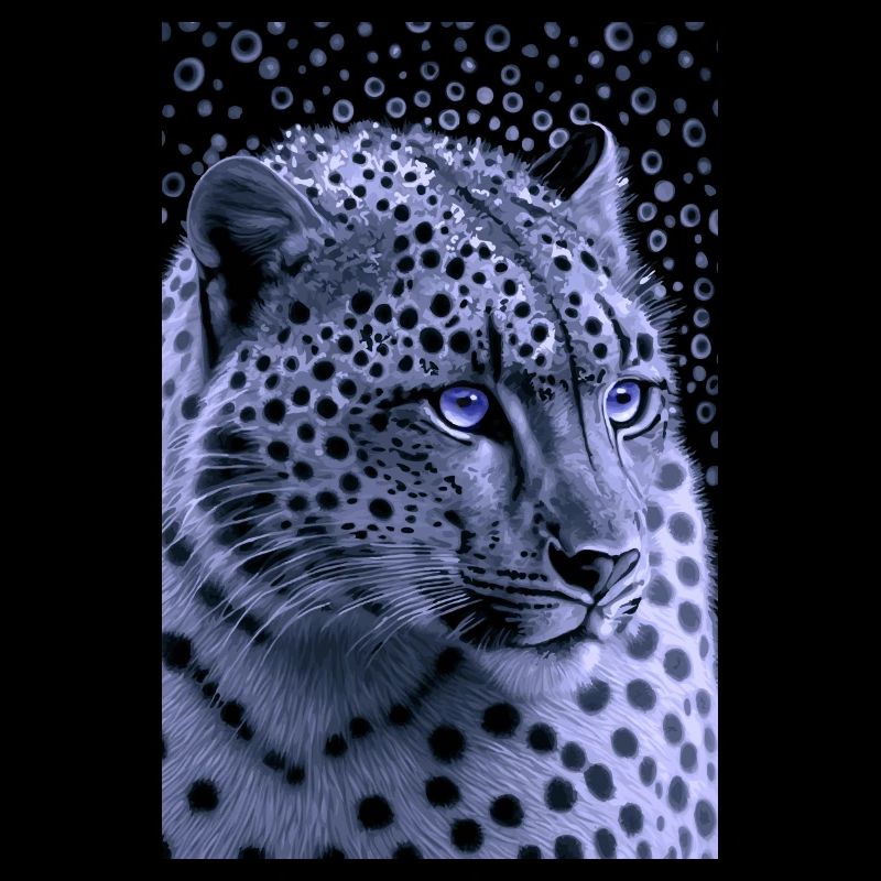 Yeux bleu léopard des neiges