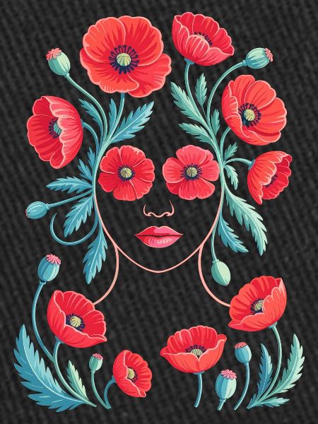 Silhouette Femme Fleur Coquelicot Femme