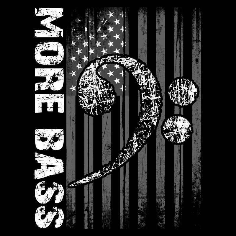 Grande clé à basse sur le drapeau
