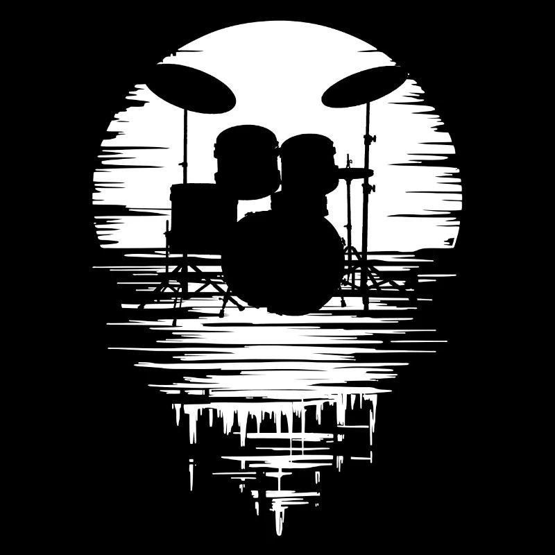 Drumset Silhouette Schlagzeug mit Spiegelung