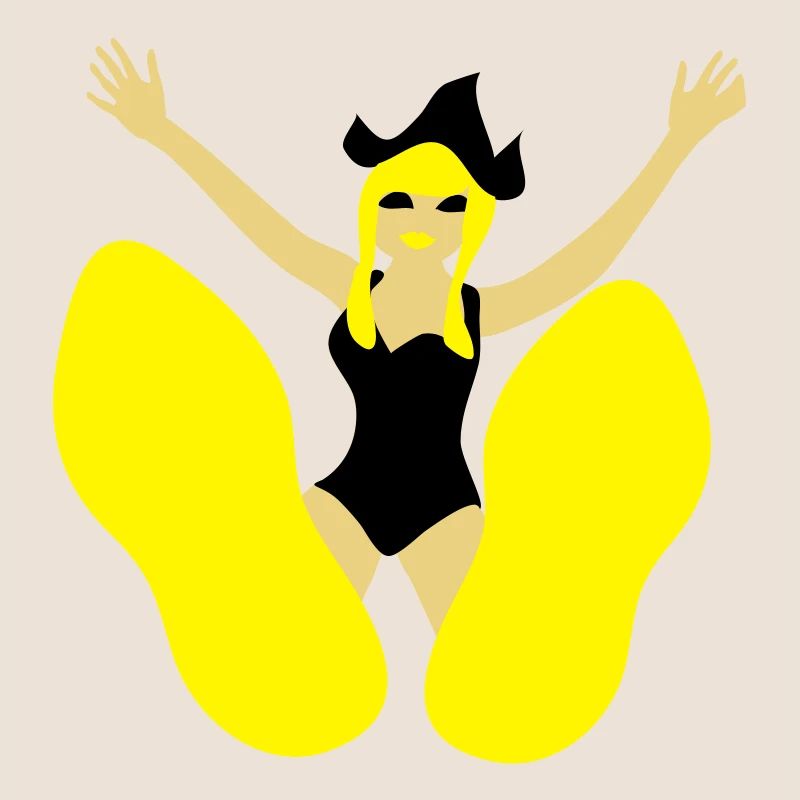 Pin up with big feet
