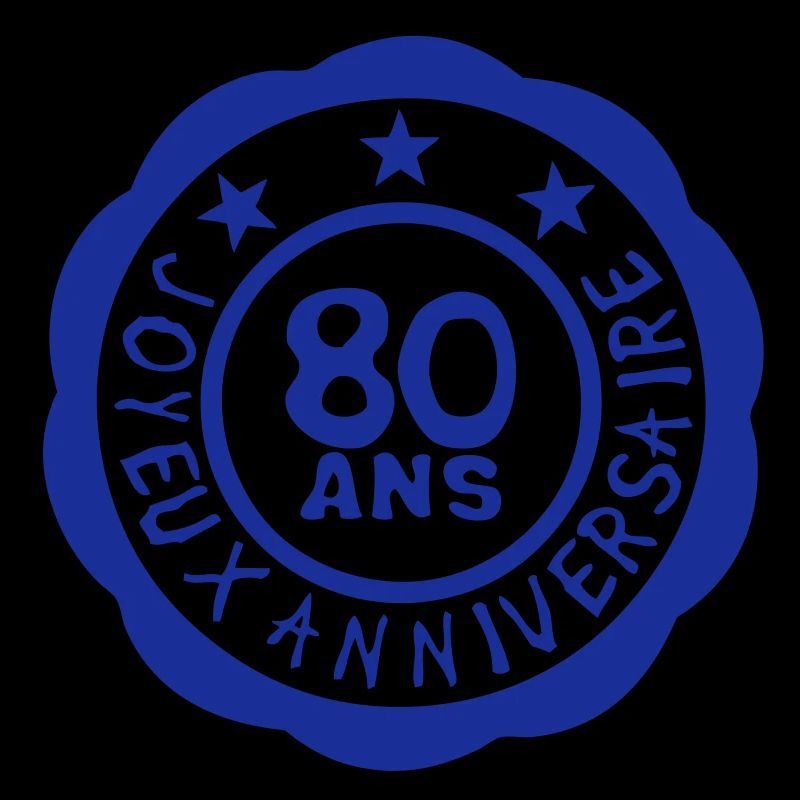 80 ans anniversaire joyeux logo tampon