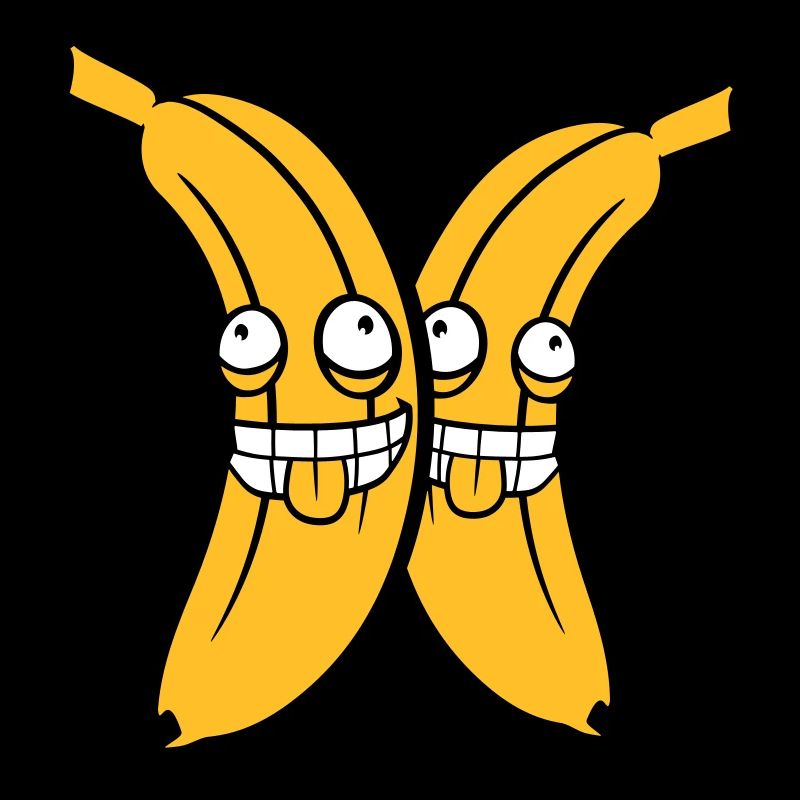2 friends team couple banana fruit crazy grimace
