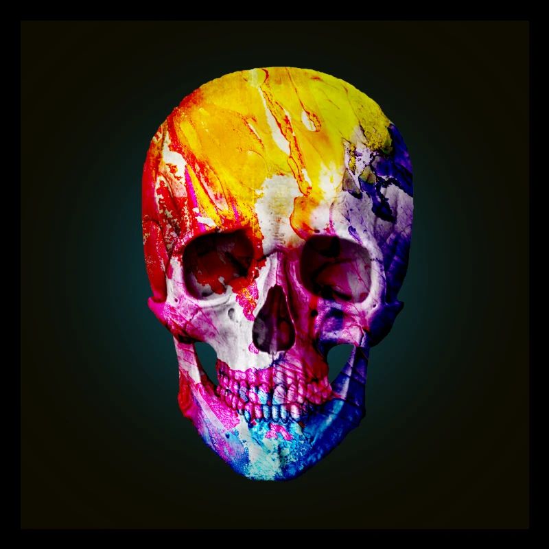 Tête de mort, coloré, skull