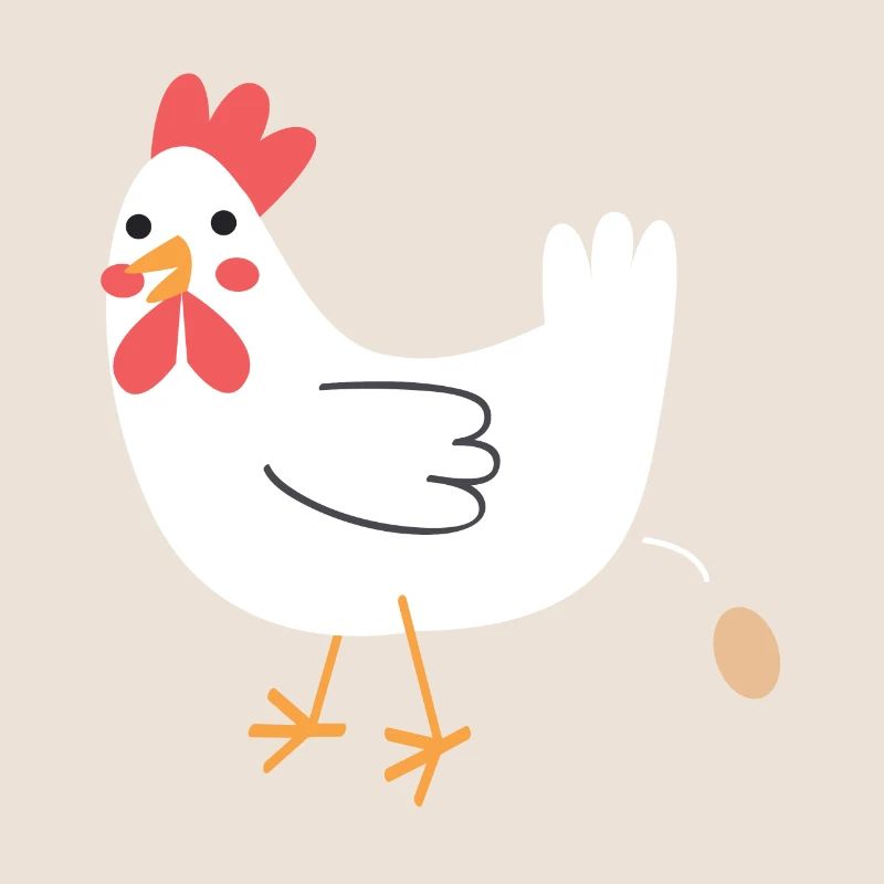 Chicken pooping an egg!