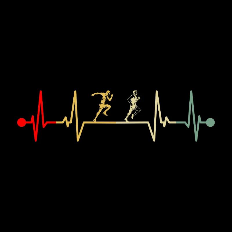 Marathon marathon runner heartbeat retro vintage